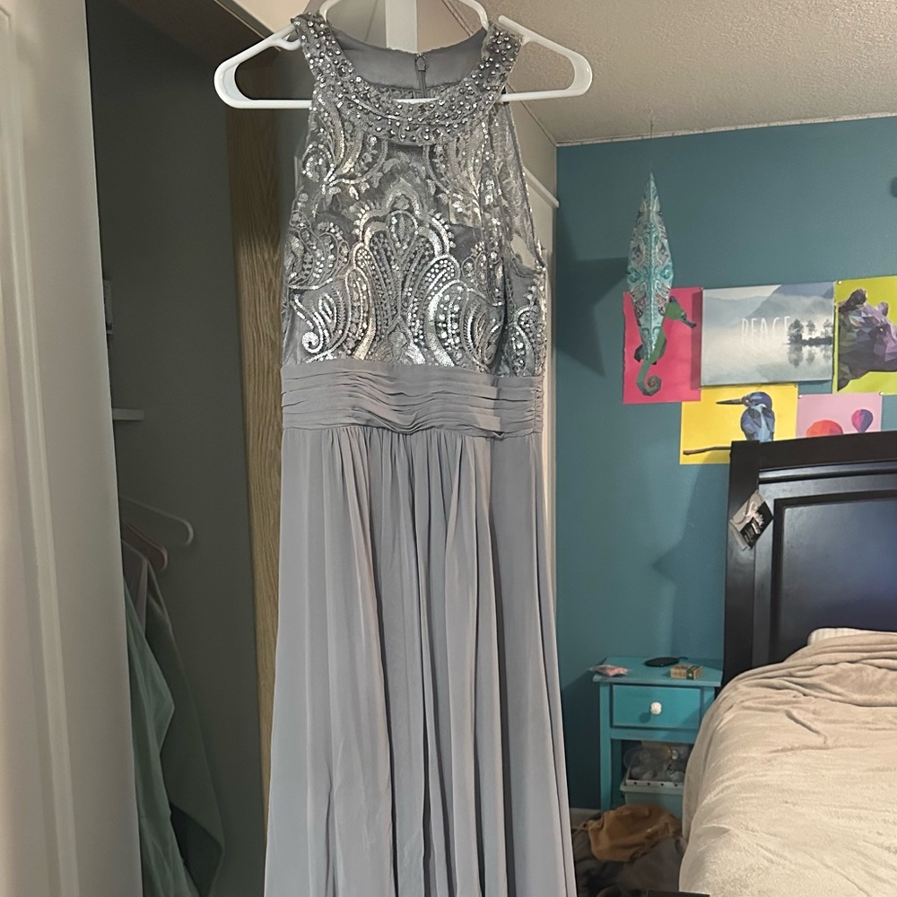 Eliza J Silver Sequin Dress
